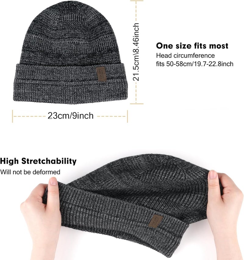 Wmcaps Winter Beanie for Men Women, Fleece Lined Beanie Soft Warm Knit Hat Ski Stocking Cuffed Cap - Image 3